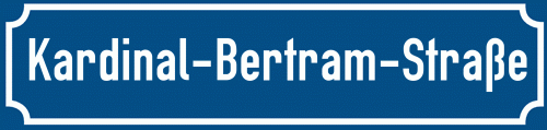 Straßenschild Kardinal-Bertram-Straße