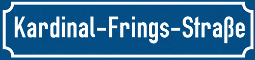 Straßenschild Kardinal-Frings-Straße