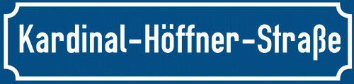Straßenschild Kardinal-Höffner-Straße