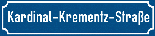 Straßenschild Kardinal-Krementz-Straße