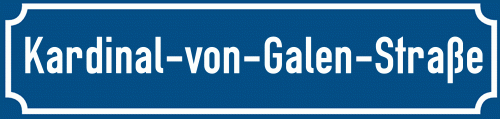 Straßenschild Kardinal-von-Galen-Straße