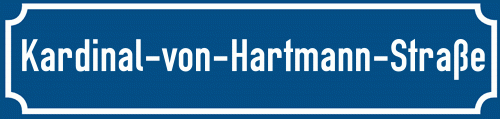 Straßenschild Kardinal-von-Hartmann-Straße
