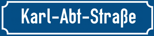 Straßenschild Karl-Abt-Straße