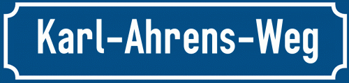 Straßenschild Karl-Ahrens-Weg