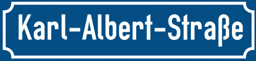 Straßenschild Karl-Albert-Straße