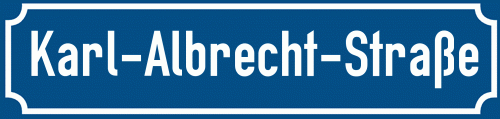 Straßenschild Karl-Albrecht-Straße