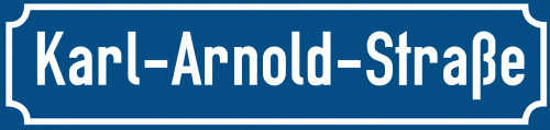 Straßenschild Karl-Arnold-Straße zum kostenlosen Download