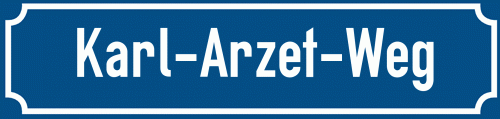 Straßenschild Karl-Arzet-Weg zum kostenlosen Download