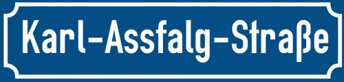 Straßenschild Karl-Assfalg-Straße