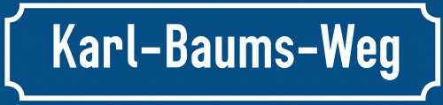 Straßenschild Karl-Baums-Weg