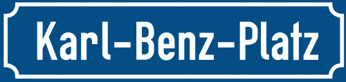 Straßenschild Karl-Benz-Platz