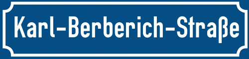 Straßenschild Karl-Berberich-Straße zum kostenlosen Download