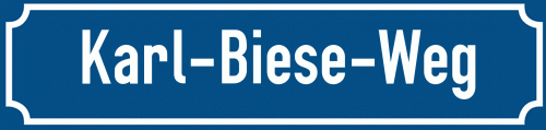 Straßenschild Karl-Biese-Weg