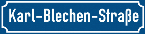 Straßenschild Karl-Blechen-Straße