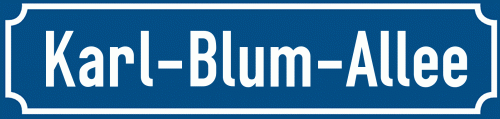 Straßenschild Karl-Blum-Allee