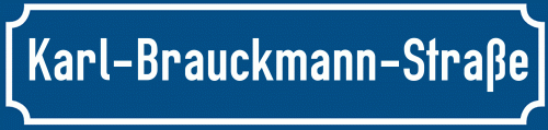 Straßenschild Karl-Brauckmann-Straße zum kostenlosen Download