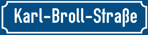 Straßenschild Karl-Broll-Straße