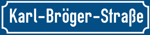 Straßenschild Karl-Bröger-Straße zum kostenlosen Download