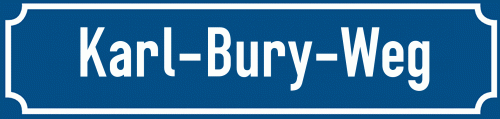 Straßenschild Karl-Bury-Weg