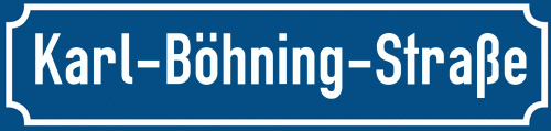 Straßenschild Karl-Böhning-Straße zum kostenlosen Download