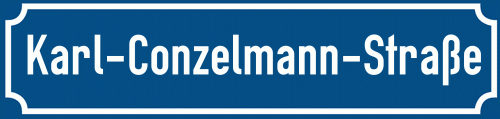 Straßenschild Karl-Conzelmann-Straße