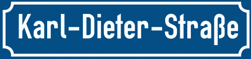 Straßenschild Karl-Dieter-Straße zum kostenlosen Download