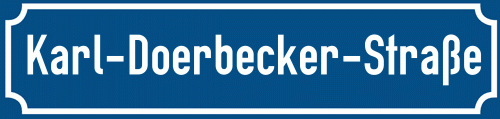 Straßenschild Karl-Doerbecker-Straße zum kostenlosen Download