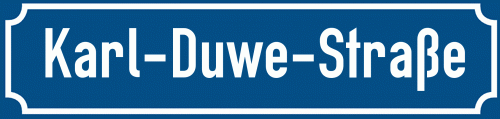 Straßenschild Karl-Duwe-Straße