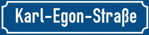 Straßenschild Karl-Egon-Straße zum kostenlosen Download