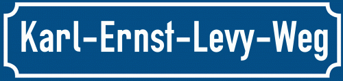 Straßenschild Karl-Ernst-Levy-Weg