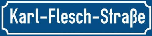Straßenschild Karl-Flesch-Straße