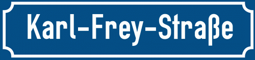 Straßenschild Karl-Frey-Straße
