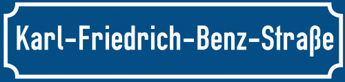 Straßenschild Karl-Friedrich-Benz-Straße