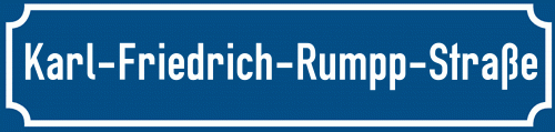 Straßenschild Karl-Friedrich-Rumpp-Straße