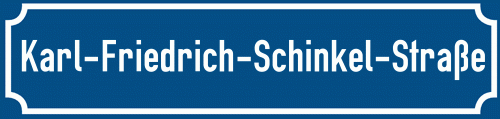 Straßenschild Karl-Friedrich-Schinkel-Straße