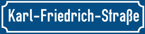 Straßenschild Karl-Friedrich-Straße