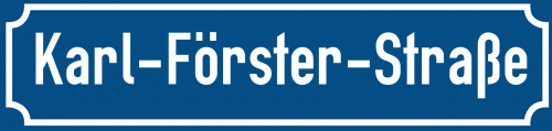 Straßenschild Karl-Förster-Straße