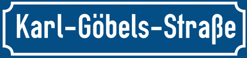Straßenschild Karl-Göbels-Straße zum kostenlosen Download