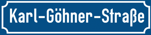 Straßenschild Karl-Göhner-Straße zum kostenlosen Download