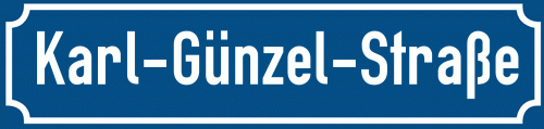 Straßenschild Karl-Günzel-Straße