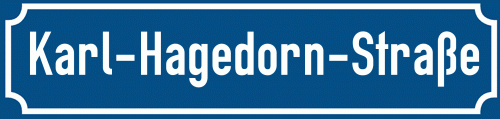 Straßenschild Karl-Hagedorn-Straße