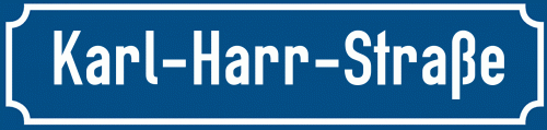 Straßenschild Karl-Harr-Straße