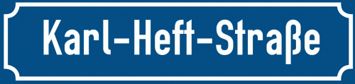 Straßenschild Karl-Heft-Straße