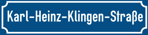 Straßenschild Karl-Heinz-Klingen-Straße