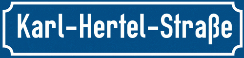 Straßenschild Karl-Hertel-Straße