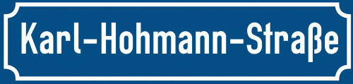 Straßenschild Karl-Hohmann-Straße