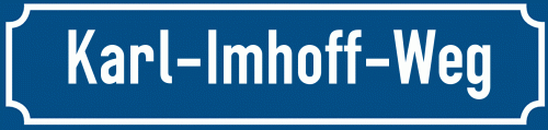 Straßenschild Karl-Imhoff-Weg