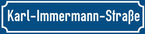 Straßenschild Karl-Immermann-Straße