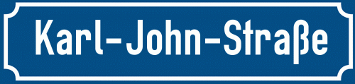 Straßenschild Karl-John-Straße