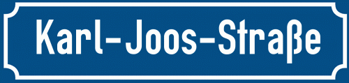 Straßenschild Karl-Joos-Straße